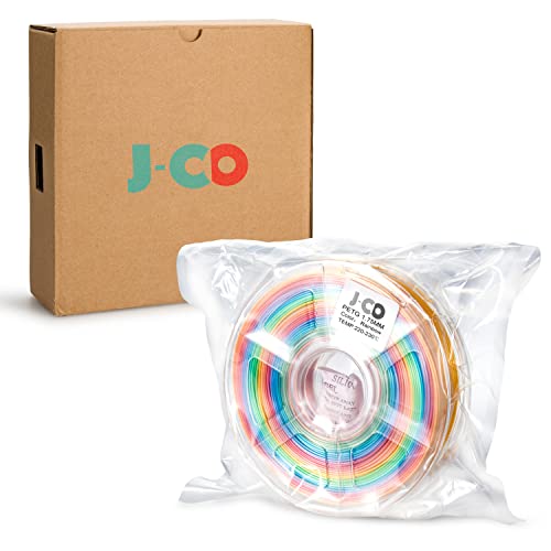 J-CD 3D Printing PETG Filament, Rainbow Multi Color Gradient, Dimensional Accuracy +/- 0.02 mm, 600G (1.3lbs ) Spool, 1.75 mm