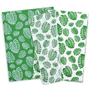 whaline tropical palm leaves tissue paper folded flat green white gift wrapping paper art paper for spring summer diy gift packing party favor holiday paper flower craft making, 14 x 20inch, 90sheet
