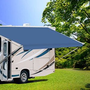 dulepax rv awning fabric replacement(20'2" fabric) heavy duty 16 oz vinyl fabric awning for camper, universal camper awning replacement for all trailer awning brands blue