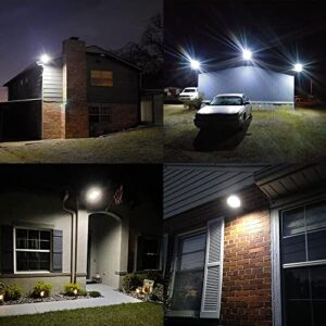 Arily 144 LED Outdoor Solar Powered Street Light with Remote Control Solar Outdoor Solar Lights for Barn, Gutter, Parking Lot, Garden, Garage, Yard -4 Pack