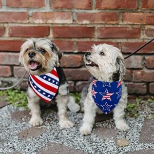 American Flag Dog Bandanas, 4th of July Dog Bandanas, 4 Pack Triangle Pet Scarfs, Holiday Pet Bandana for Small Medium Large Dogs Cats Pets