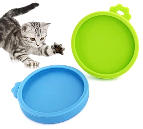 COMTIM Small Size Cat Food Can Lids, 2 Pack Silicone Cat Food Can Lids Covers for Small Cans 3 oz 2.5 oz