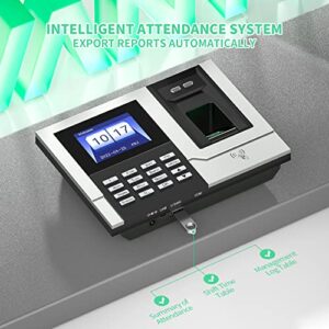 SVANTTO Time Clock for Employees Small Business with Finger Scan, RFID, and PIN Punching in One [3.0 Version & Upgraded Screen and Button] intelligent Time Card Machine [Set-and-Forget] NO Monthly Fee