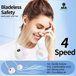 PBOX Portable Neck Fan, Hands-Free Foldable Bladeless Fan, wearable air conditioner,2000 mAh Battery Operated Wearable Personal Fan