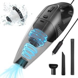 tykor car vacuum cleaner, portable 6000pa strong suction corded vacuum, mini handheld vac with accessories kit for interior cleaning