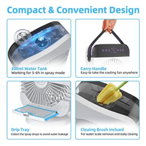 Portable Air Conditioner, Mini Personal Evaporative Air Cooler With 4 Speeds, Oscillation/Humidifier/Timing Function, Small Desktop Cooling Fan With Led Light& Remote Control For Room Office Camping