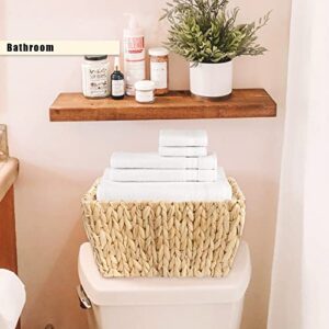 ATHENA HOME Storage Basket Set of 3 Wicker Storage Baskets for Home & Kitchen, 14-inch Large Hyacinth storage basket for Shelf