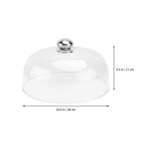 HEMOTON Cake Stand, Cake Plate with Dome, Dessert Plastic Cake Cover Snack Tray Round Display Cake Plate Serving Platter Food Cover, 26x11cm