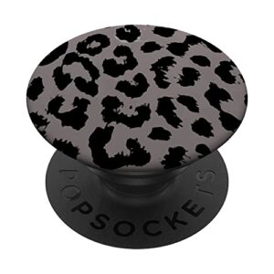leopard cheetah black pattern phone popper popsockets swappable popgrip
