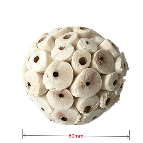 KKirafairy 3 Pieces Bird Toys Natural Sola Balls Soft Chew Shred Foraging Toy for Parrot Parrotlet Budgie Finch Macaw 6cm/2.36in, White