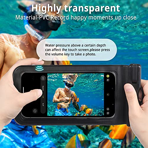 CACOE Universal IPX8 Waterproof Phone Pouch with Neck Lanyard 2 Pack-Up to 7.2",Waterproof Phone Case Holder,Cell Phone Dry Bags for Vacation Beach Kayak Cruise Travel Essentials