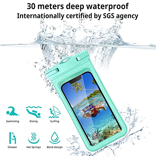 CACOE Universal IPX8 Waterproof Phone Pouch with Neck Lanyard 2 Pack-Up to 7.2",Waterproof Phone Case Holder,Cell Phone Dry Bags for Vacation Beach Kayak Cruise Travel Essentials