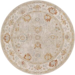 mark&day area rugs, 5ft round cerro gordo traditional sage area rug, green carpet for living room, bedroom or kitchen (5'3" round)