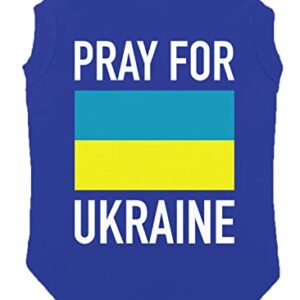 Pray for Ukraine - Ukrainian Pride Dog Shirt (Royal Blue, Large)