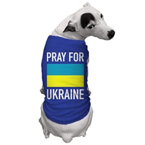 Pray for Ukraine - Ukrainian Pride Dog Shirt (Royal Blue, Large)
