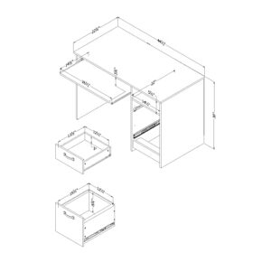 South Shore Tassio Desk, Medium, Gray Oak