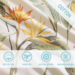 Tommy Bahama - Queen Comforter Set, Reversible Cotton Bedding with Matching Shams & Bonus Throw Pillows, All Season Home Decor (Birds of Paradise Off-White, Queen)