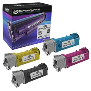 speedyinks compatible toner cartridge replacements for xerox phaser 6500 & workcentre 6505 (1 black, 1 cyan, 1 magenta, 1 yellow, 4-pack)