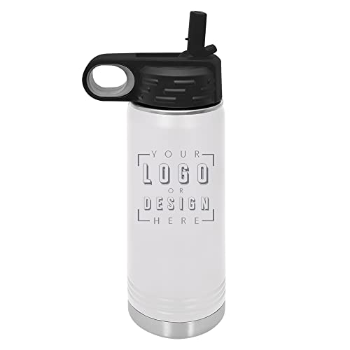 Sofia's Findings Personalized 20 oz | 30 oz | 40 oz Water Bottle with Straw | Custom Stainless Steel Sports Water Bottle - Double Wall & Vacuum Insulated