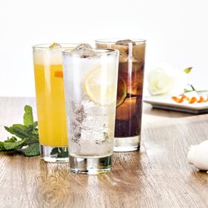 Fortessa Basics Elixir Everyday 12 Pack Set Glassware Kitchen and Barware Great for: Beer, Cocktails, Water, Juice, Iced Tea, Soft Drinks., Cooler Glass, 16 Ounce