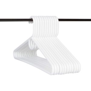 Plastic Hangers HD Heavy Duty, 16 Pcs. White Color, Made in USA, 3/8” Thickness, Durable, Tubular, Lightweight, for Clothes, Coat, Pants, Shirts, Dress, TINEFF, Free and Quick delivery. from USA