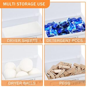 Acrylic Laundry Dryer Sheets Holder Fabric Softener Dispenser with Lid for Laundry Room Decor, Clear Fabric Softener Sheets Container Box Laundry Organization and Storage