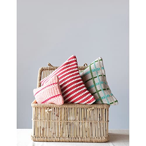 Creative Co-Op 18" Square Woven Cotton and Wool Pillow