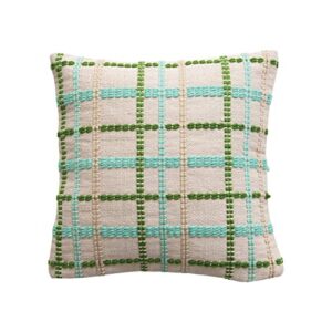 creative co-op 18" square woven cotton and wool pillow