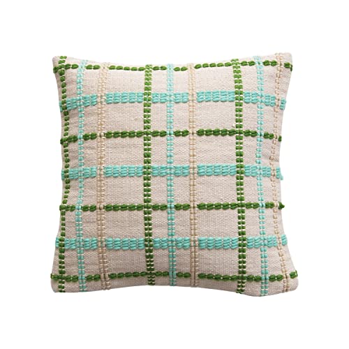 Creative Co-Op 18" Square Woven Cotton and Wool Pillow