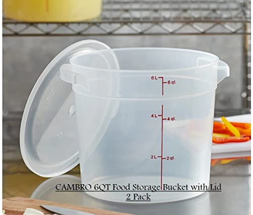 Studderz Cambro Commercial Grade Food Storage Containers (2) with Lids - 6qt Bundle, Red (6QT2PK)