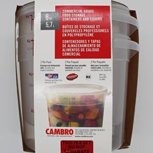 Studderz Cambro Commercial Grade Food Storage Containers (2) with Lids - 6qt Bundle, Red (6QT2PK)