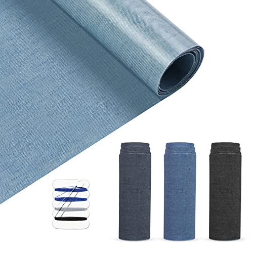 HTVRONT Iron on Patches for Clothing Repair 4 Rolls - Denim Patches for Jeans Kit 4" by 20", 4 Rolls of Iron On Denim Patches for Jeans Inside & Clothing Repair (Four Colors)