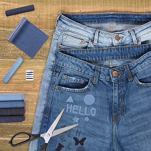 HTVRONT Iron on Patches for Clothing Repair 4 Rolls - Denim Patches for Jeans Kit 4" by 20", 4 Rolls of Iron On Denim Patches for Jeans Inside & Clothing Repair (Four Colors)