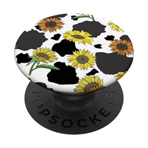 cow sunflower pattern country minimalist cute sunflowers popsockets swappable popgrip