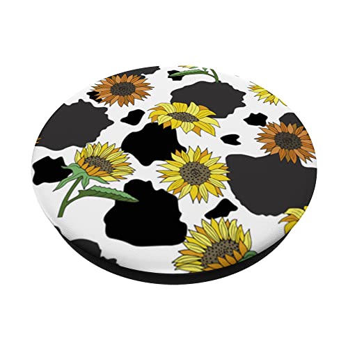 Cow Sunflower Pattern Country Minimalist Cute Sunflowers PopSockets Swappable PopGrip