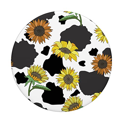 Cow Sunflower Pattern Country Minimalist Cute Sunflowers PopSockets Swappable PopGrip