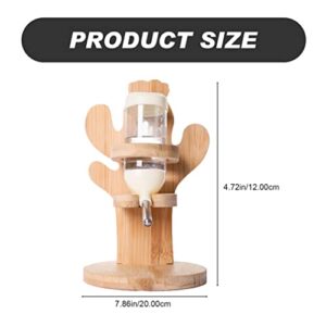 Small Animals Water Bottle Set: Hamster Water Bottle with Wooden Stand Holder Free- Standing for Guinea Pig Mice Chinchillas and Others