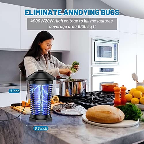 Jinyeda Bug Zapper, Electric Mosquito Zapper Indoor Outdoor, High-Power 4000V 18W Weatherproof Fly Insect Killer Trap Lantern for Home, Backyard, Patio, Garden and Camping