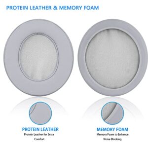 JECOBB Replacement Ear Cushion Cover with Protein Leather & Memory Foam for Razer Kraken X, Kraken X Ultralight, Kraken X Lite Headphone ONLY – Oval ( Grey )