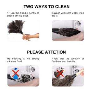 SetSail Feather Duster, Fluffy Natural Ostrich Feather Dusters for Cleaning with Wooden Handle Eco-Friendly Feather Duster Cleaning Supplies for Furniture, Car, Collectibles...