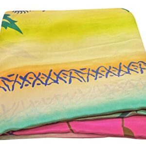 Peegli Indian Women's Crepe Silk Leaf Saree Vintage Pink Fabric DIY 5 Yards Sari