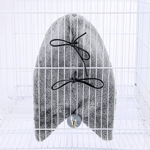 Filhome Comfort Corner Fleece Bird Blanket Parrot Cage Snuggle Hut Warm Bird Nest House Bed Hanging Hammock Toy for Parakeet Cockatiel Pigeon Small Animals Shelter Plush Bedding(Size M)