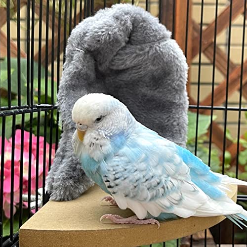 Filhome Comfort Corner Fleece Bird Blanket Parrot Cage Snuggle Hut Warm Bird Nest House Bed Hanging Hammock Toy for Parakeet Cockatiel Pigeon Small Animals Shelter Plush Bedding(Size M)