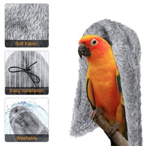 Filhome Comfort Corner Fleece Bird Blanket Parrot Cage Snuggle Hut Warm Bird Nest House Bed Hanging Hammock Toy for Parakeet Cockatiel Pigeon Small Animals Shelter Plush Bedding(Size M)