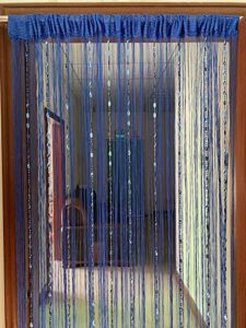 zidetang beaded door curtain tassel room divider (39.30" x 78.50", dark blue)