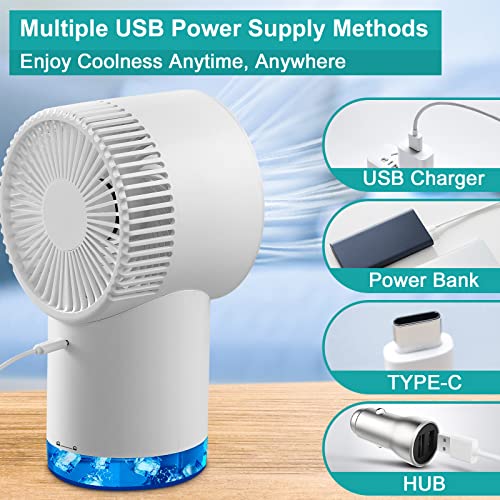 Portable Air Conditioner Fan with 3 Speeds, USB 3 in 1 Evaporative Air Cooler & Large Capacity Water Tank, Air Conditioner Fan for Room/Office/Outdoor