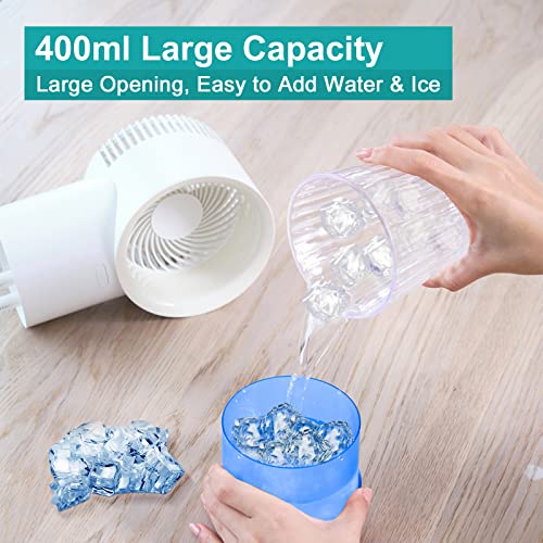 Portable Air Conditioner Fan with 3 Speeds, USB 3 in 1 Evaporative Air Cooler & Large Capacity Water Tank, Air Conditioner Fan for Room/Office/Outdoor