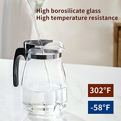 PARACITY Glass Teapot 34 OZ, Brewing Time Controlled with One Button Press to Filter the Tea Soup, Glass Tea Pot with Removable Plastic Infuser, Blooming and Loose Leaf Tea Maker, Borosilicate Blass