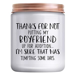 gifts for boyfriends mom - women funny gifts for mother in law, birthday gift mothers day christmas&thanksgiving day gifts for boyfriend's mom, dad boyfriend's family presents lavender candle