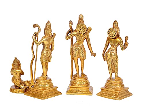 AONA Brass Shri Ram Darbar Statue Idol Ram Darbar Rama Height 8 inch